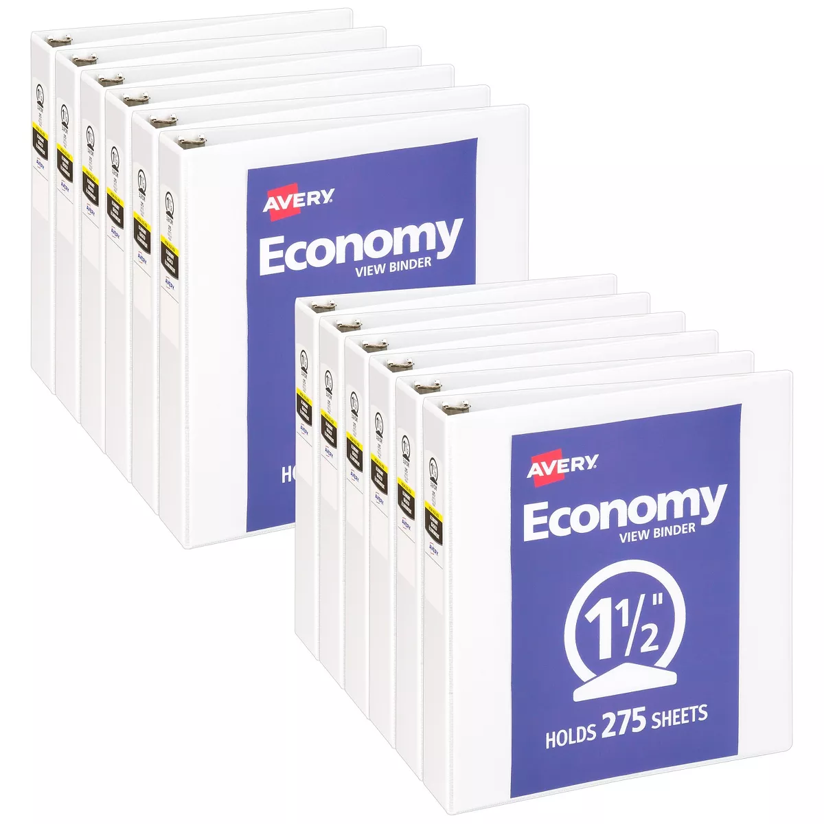 Avery Economy 1.5 3-Ring View Binder, White 5726-CT