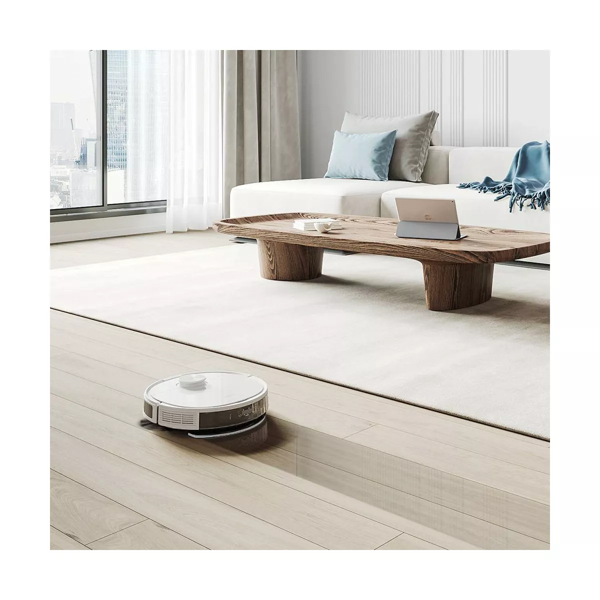 Ecovacs DEEBOT N8+ Laser Mapping Vacuuming and Mopping Robot with Self Empty - White