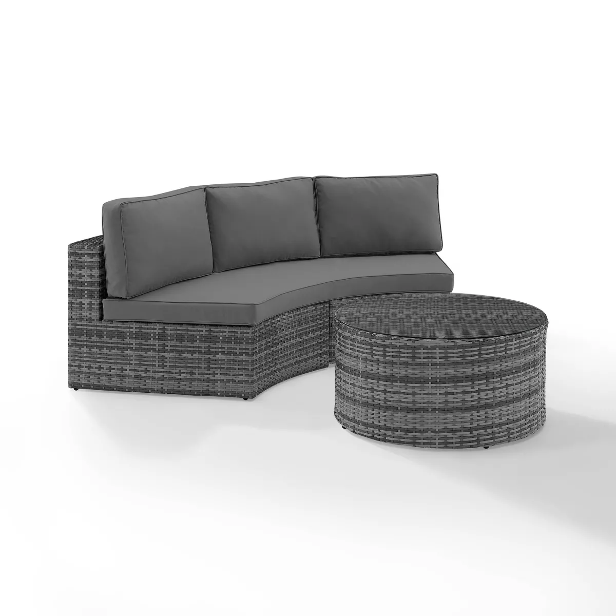 Catalina 2pc Outdoor Wicker Seating Set - Gray - Crosley