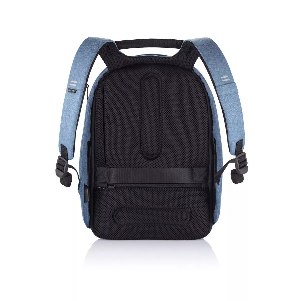 XD Design Bobby Hero Regular Anti Theft Waterproof Travel Laptop Backpack with Integrated USB Charging Port and Sunglasses Holder, Light Blue
