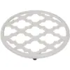 Home Basics Lattice Collection Cast Iron Trivet, White