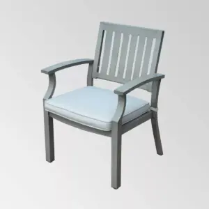 Lombok 2pk Aluminum Modern Dining Chair Dark Gray/Silver - Christopher Knight Home
