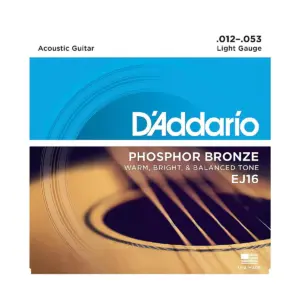 D'Addario NB1152 Nickel Bronze Custom Light Acoustic Strings 2-Pack with EJ16 Phosphor Bronze Light Single-Pack
