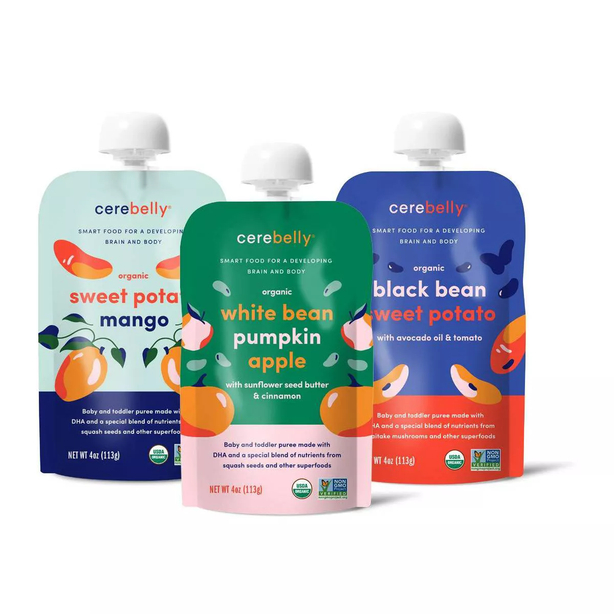 Cerebelly Clean Label Project Purity Award Winning, 11+ Months Organic Baby Food Variety pk