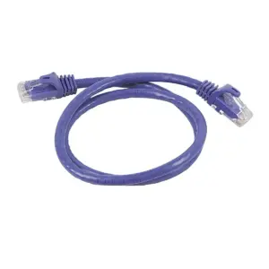 Monoprice Flexboot Cat5e Ethernet Patch Cable - Network Internet Cord - RJ45, Stranded, 350Mhz, UTP, Pure Bare Copper Wire, 24AWG, 2ft, Purple
