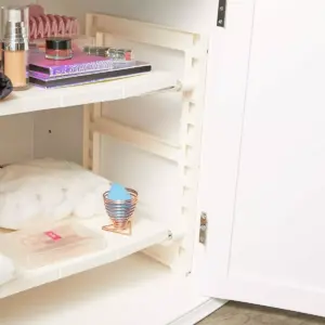 Juvale 2 Tier Under Sink Organizer, Kitchen Cabinet Storage (White, 24.7 x 10.8 x 15.5 In)