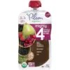Plum Organics Mighty 4 Blends Pear Cherry Blackberry Strawberry Black Bean Spinach & Oat Baby Snacks - 4oz