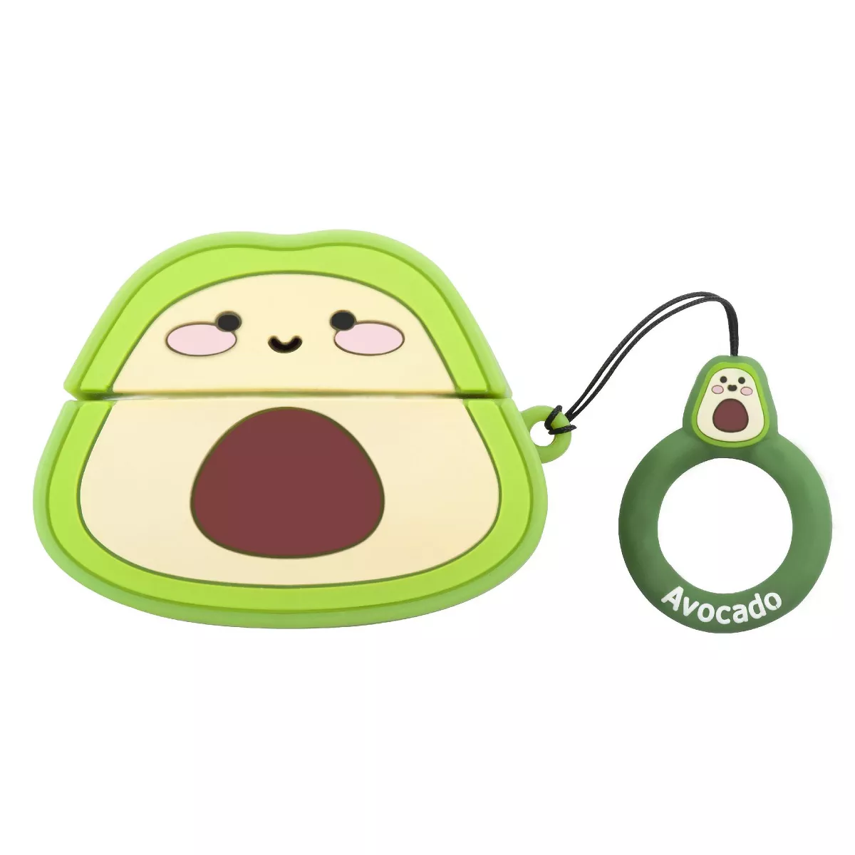 Insten Cute 3D Silicone Case For AirPods Pro, Avocado Cartoon Cover with Ring Strap