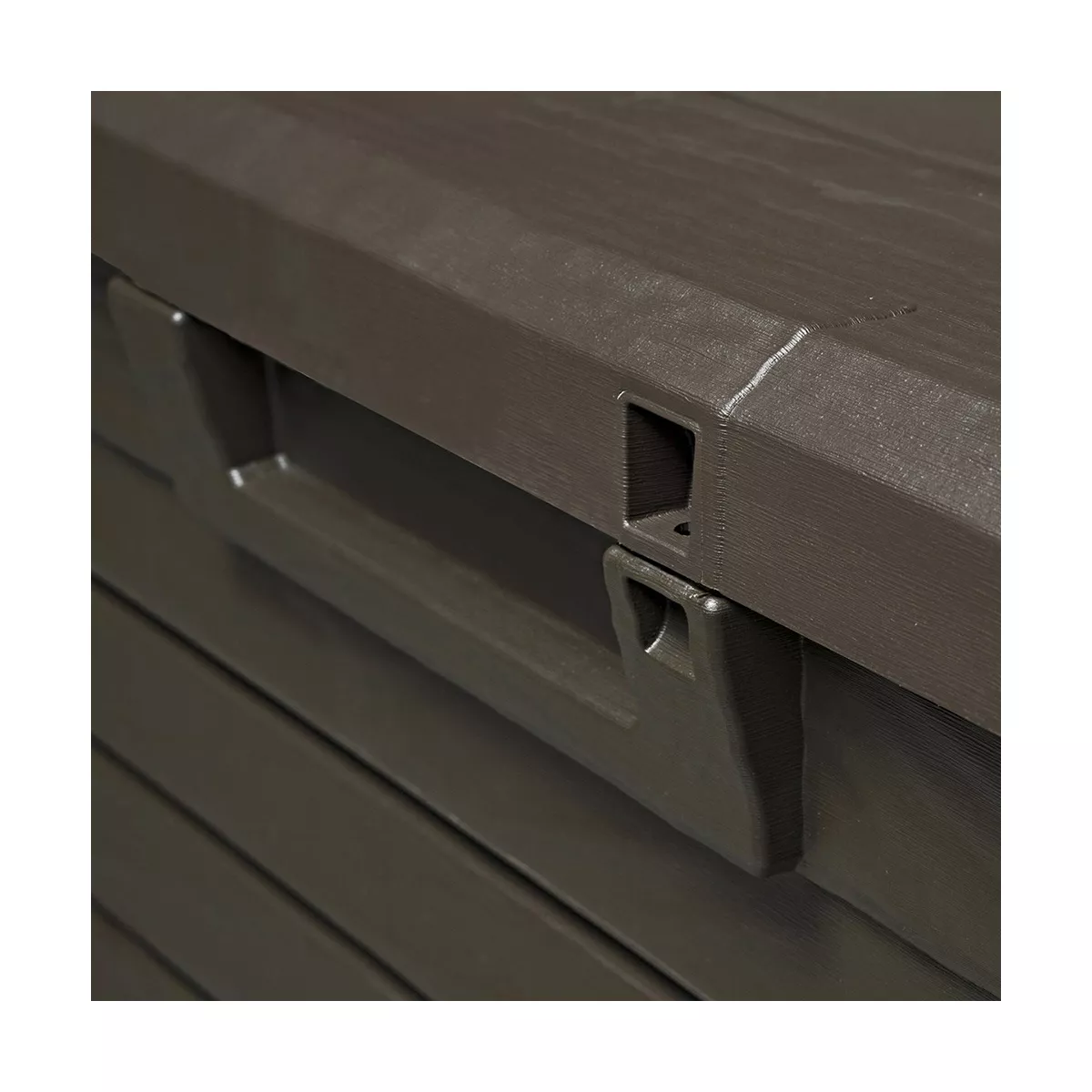 Toomax Florida UV Resistant Lockable Deck Storage Box Bench for Outdoor Pool Patio Garden Furniture or Indoor Toy Bin Container, 145 Gallon (Brown)
