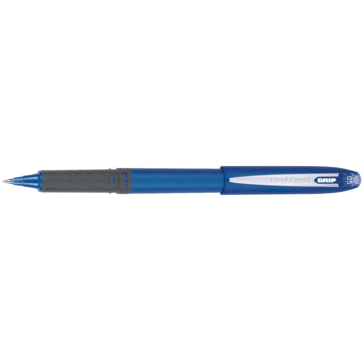 uni-ball Roller Ball Grip Stick Pens, 0.5 mm Micro Tip, Blue Ink, pk of 12