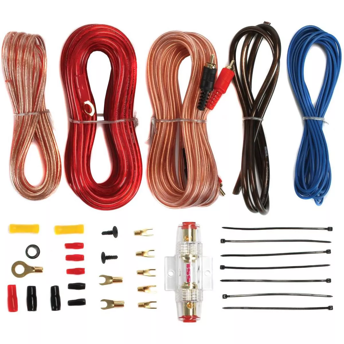BOSS Audio Systems R1004 Riot 400W 4-Channel Class A/B 2 Ohm Stable Full Range Car Audio High Power Amplifier with 8 Gauge Amp Installation Wiring Kit