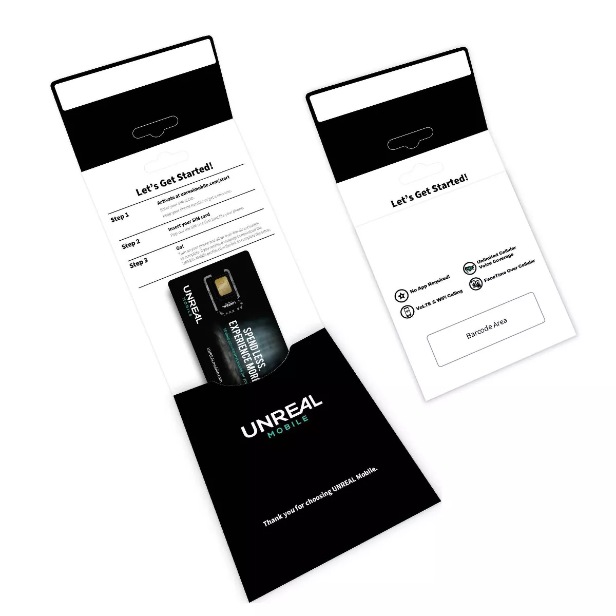 UNREAL Mobile SIM Kit 3-Month 3GB - Black