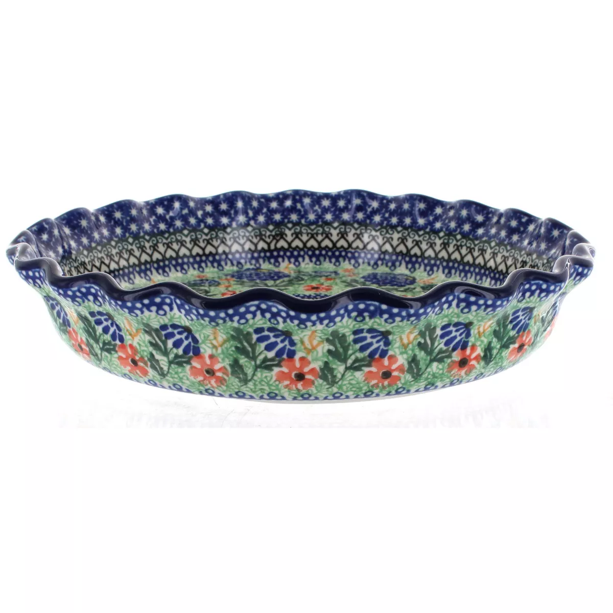 Blue Rose Polish Pottery Sofia Pie Plate