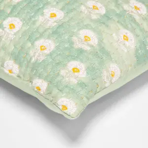 Oblong Block Print Kantha Floral Stitch Decorative Throw Pillow - Threshold™
