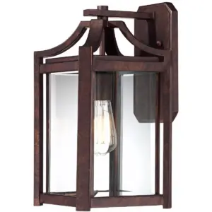 Franklin Iron Works Rustic Farmhouse Outdoor Wall Light Fixture Bronze 16 1/4