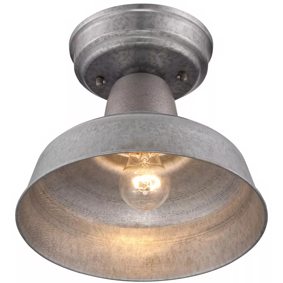 John Timberland Rustic Outdoor Ceiling Light Fixture Semi Flush Urban Barn Farmhouse Galvanized 10 1/4