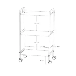 3 Shelf Wide Utility Storage Cart Gray - Room Essentials™