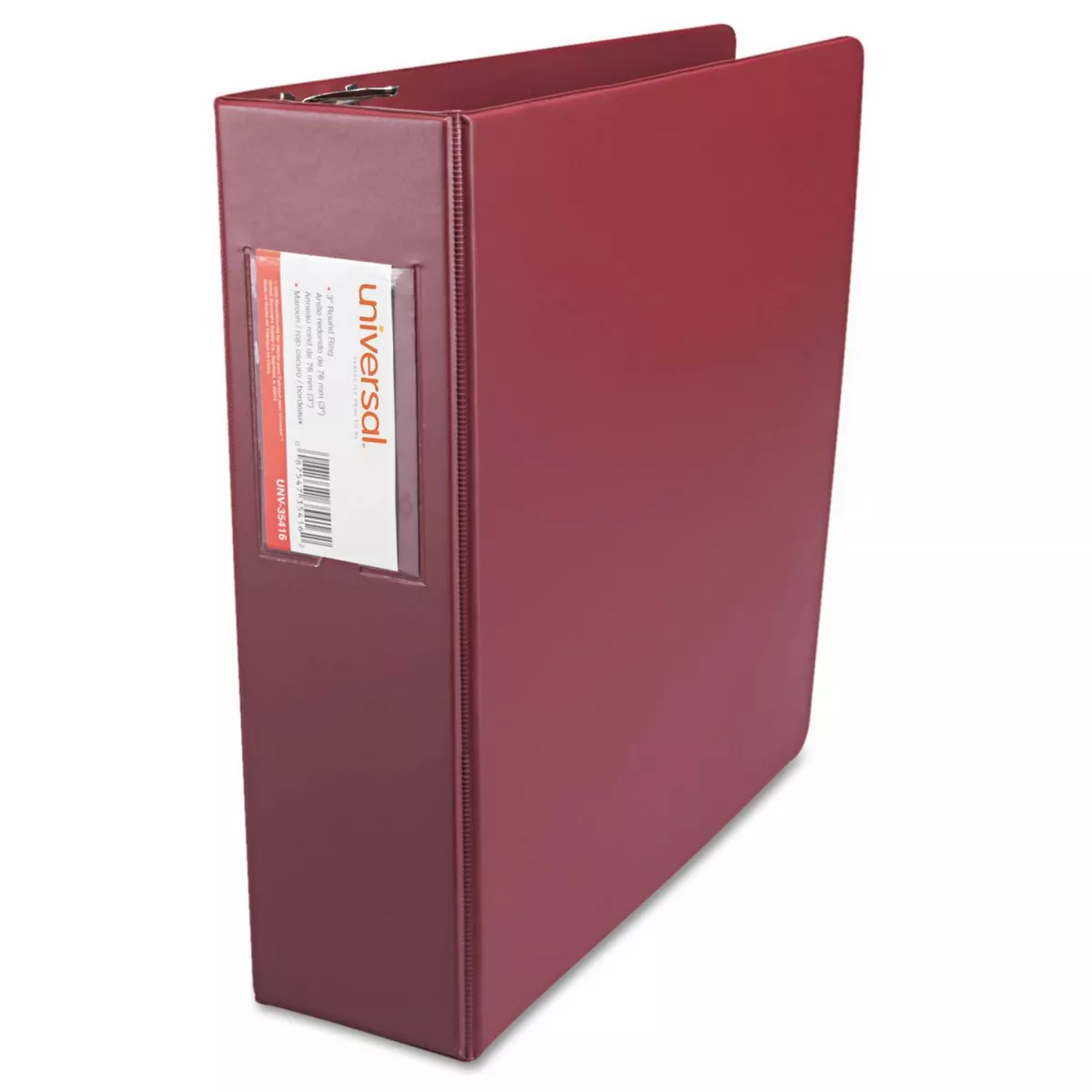 Universal Suede Round Ring Binder With Label Holder, 3