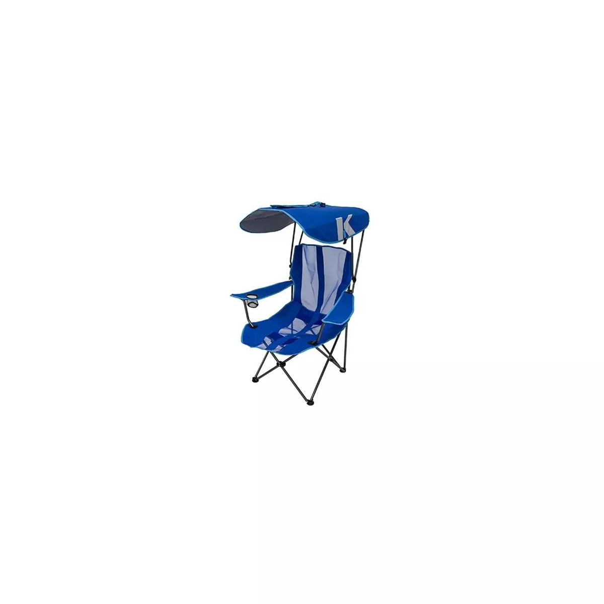 Kelsyus Premium Portable Camping Folding Lawn Chairs with Canopy, Blue & Black