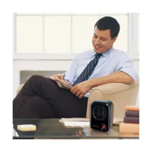 Lasko 100 MyHeat Small Portable Personal Electric 200 Watt Ceramic Space Heater with Overheat Protection for Office Desk and Home, Black (2 Pack)