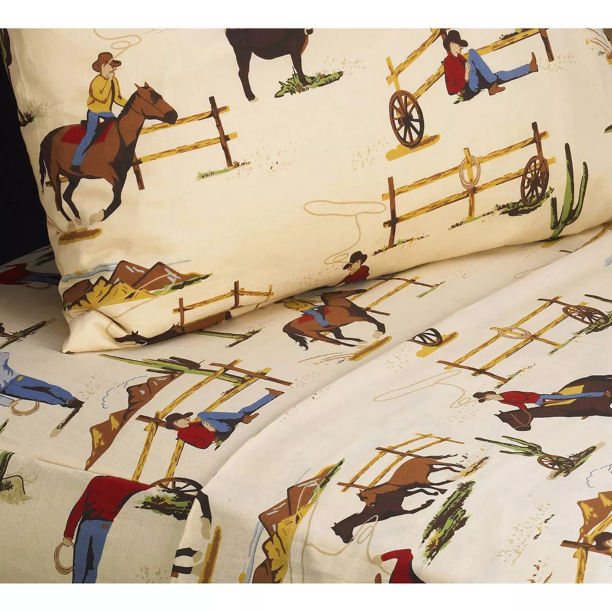 Sweet Jojo Designs Wild West Sheet Set - Horse Print (Twin)