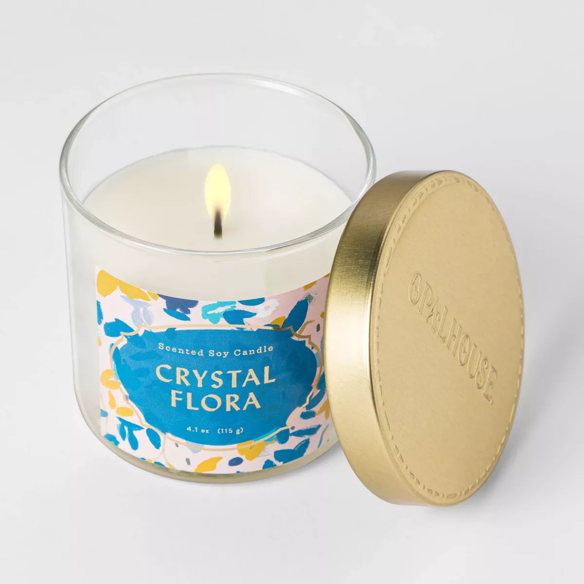 4.1oz Lidded Glass Jar Crystal Flora Candle - Opalhouse™