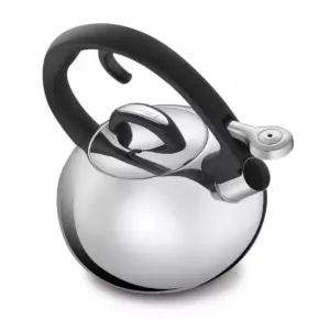 Cuisinart CTK-SS8 Classic Brilliance Modern 2 Quart Stainless Steel Whistling Tea Kettle Pot for Hot Water and Coffee, Silver