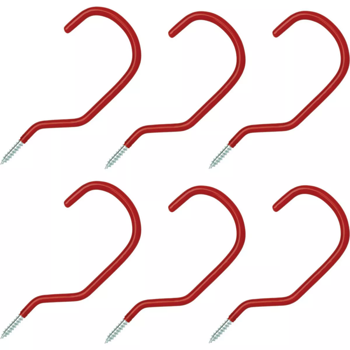 Arrow 6pk Vinyl Storage Hooks Red