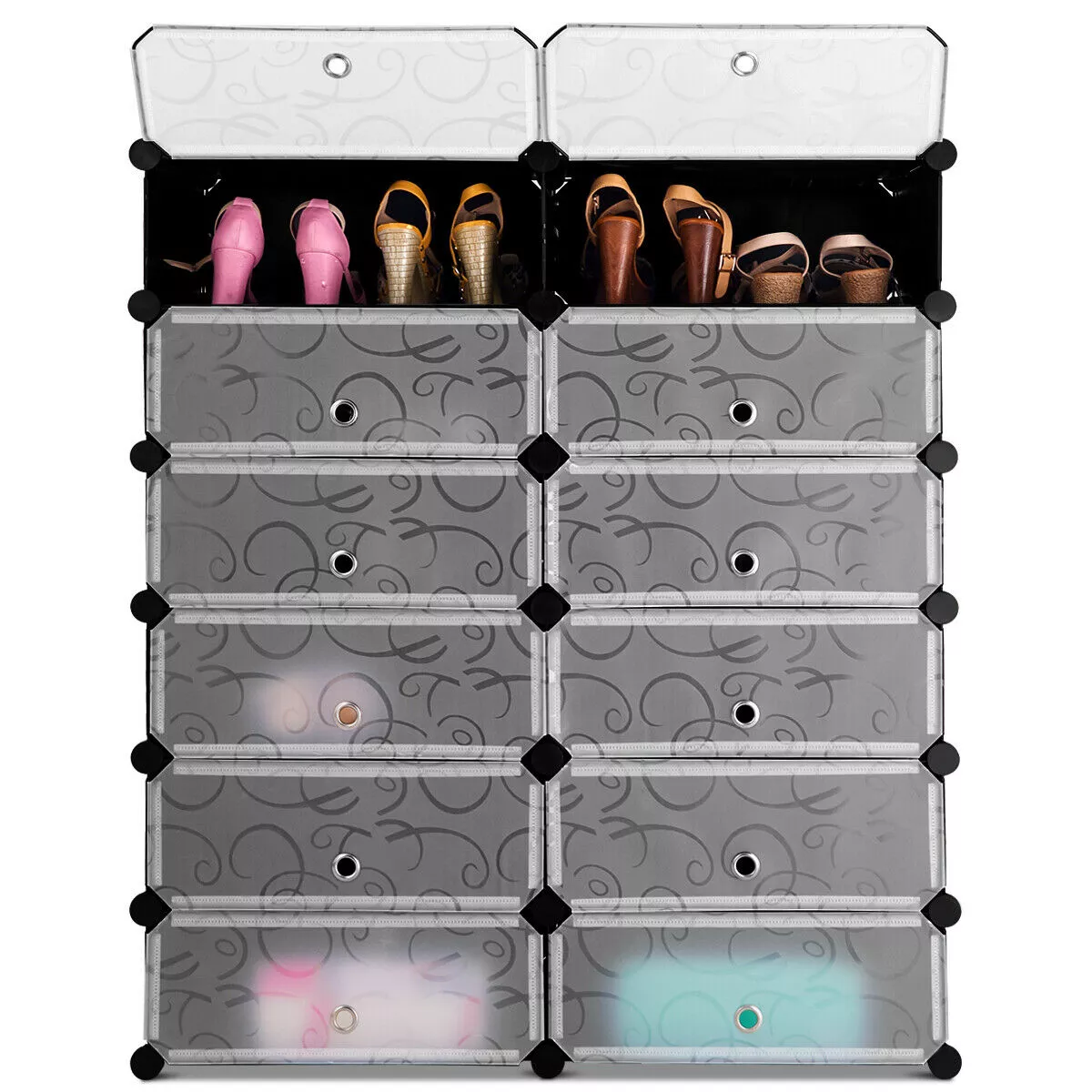 Costway 12 Cubic Portable Shoe Rack Shelf Cabinet Storage Closet Organizer Home Furni
