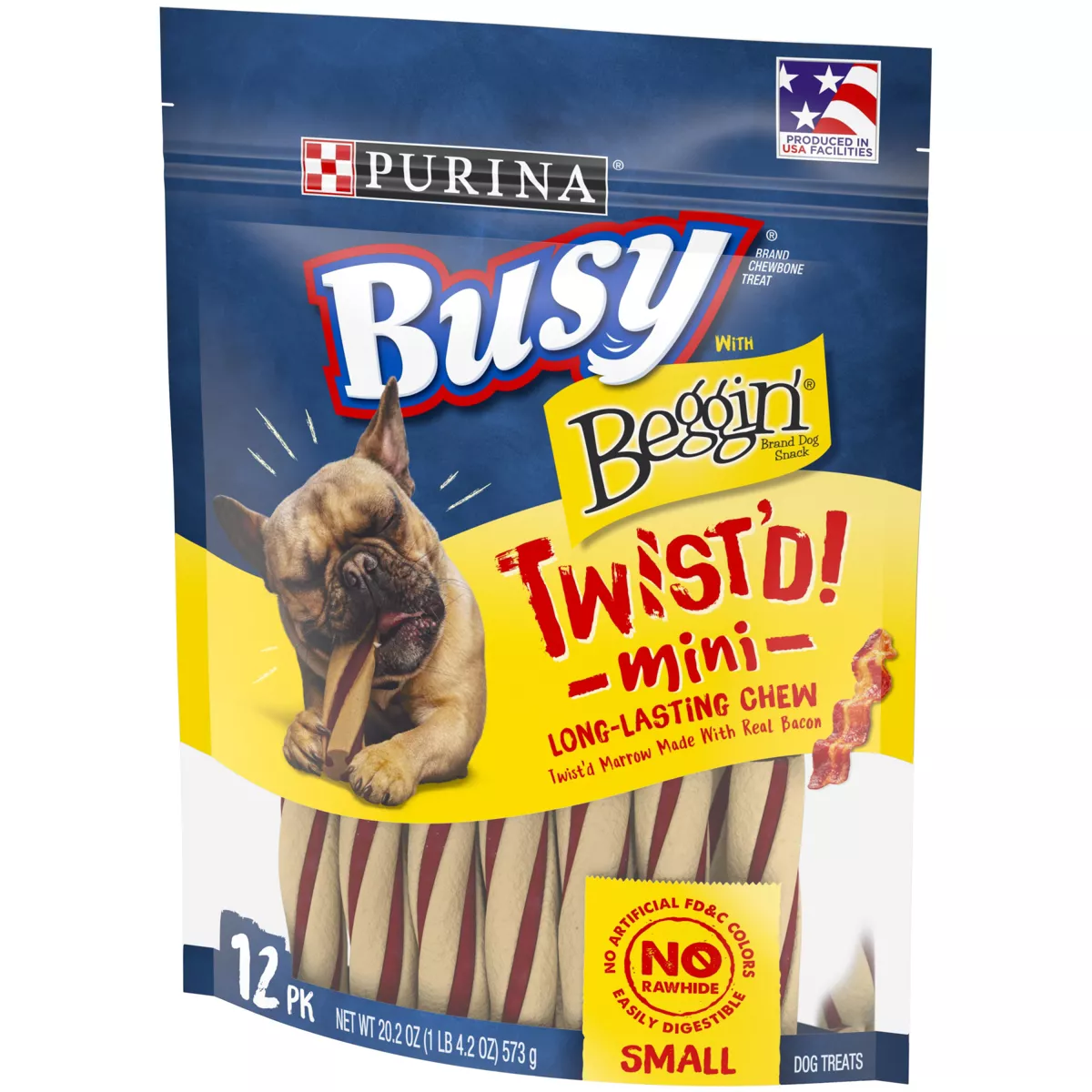 Purina Busy with Beggin' Small Breed Chewy Dog Treats Twist'd Mini - 12ct Pouch