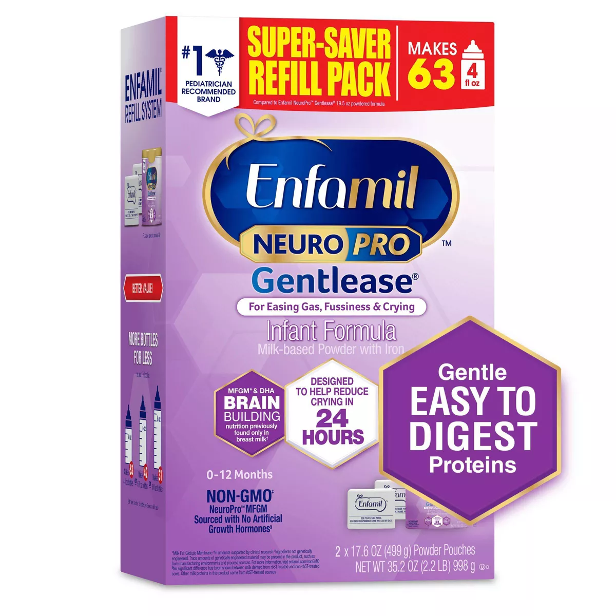 Enfamil NeuroPro Gentlease Formula Powder XL Refill Box - 35.2oz