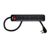 Monoprice Power & Surge - 6 Outlet Power Strip with Right Angle Plug - 3 Feet Cord - Black | Built-in Circuit Breaker, Nickel Coated Brass