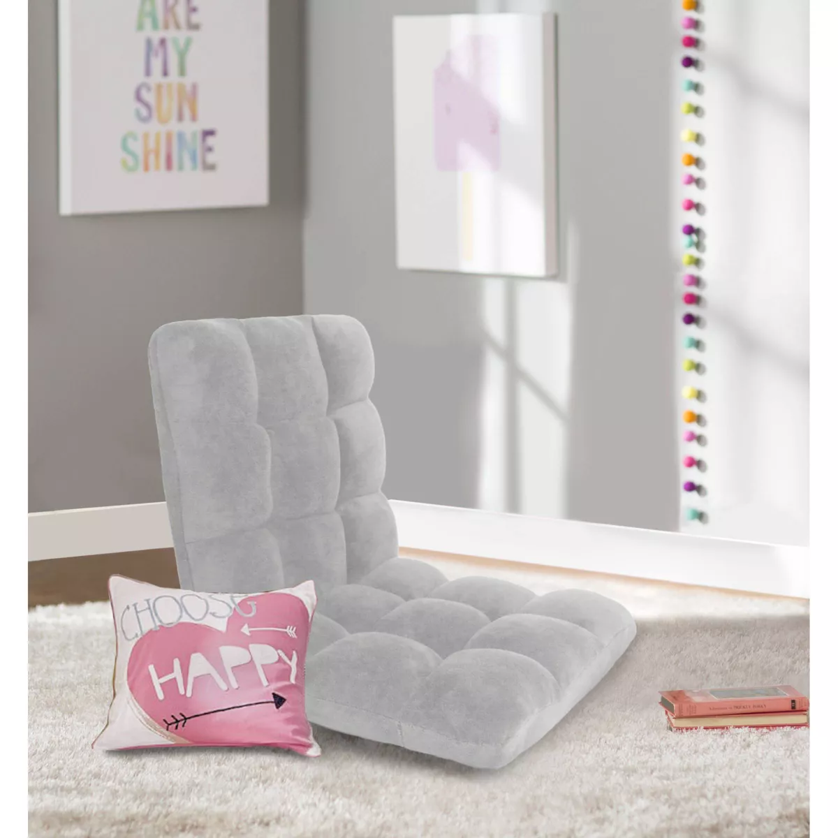 Esme Kids' Recliner Chair Gray - Chic Home