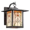 11.75" 1-Light Geometric Outdoor Wall Lantern Sconce Oil Rubbed Bronze - River of Goods