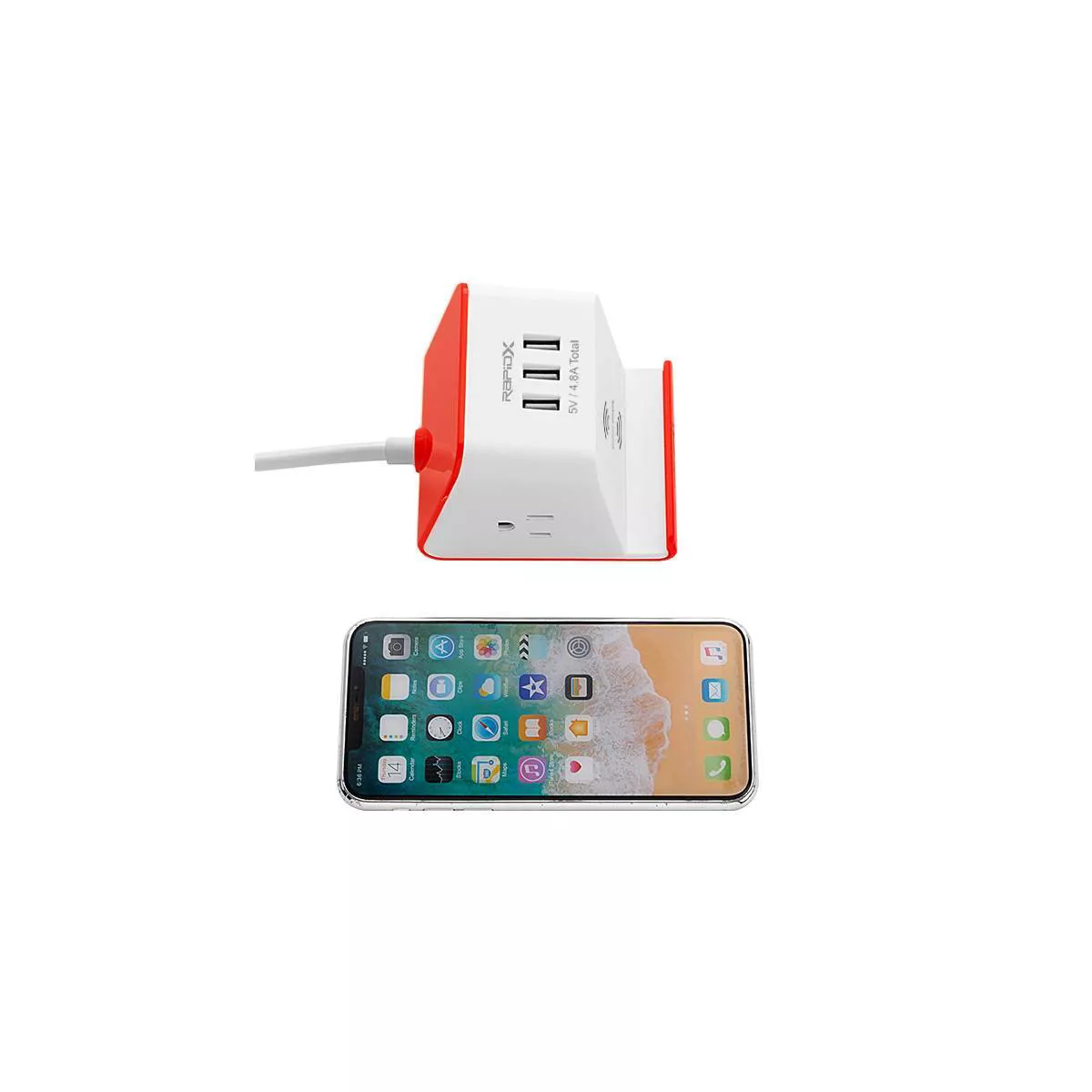 MyDesktop 29W Wireless Charging Stand with 3 USB Ports and 2 Power Outlets