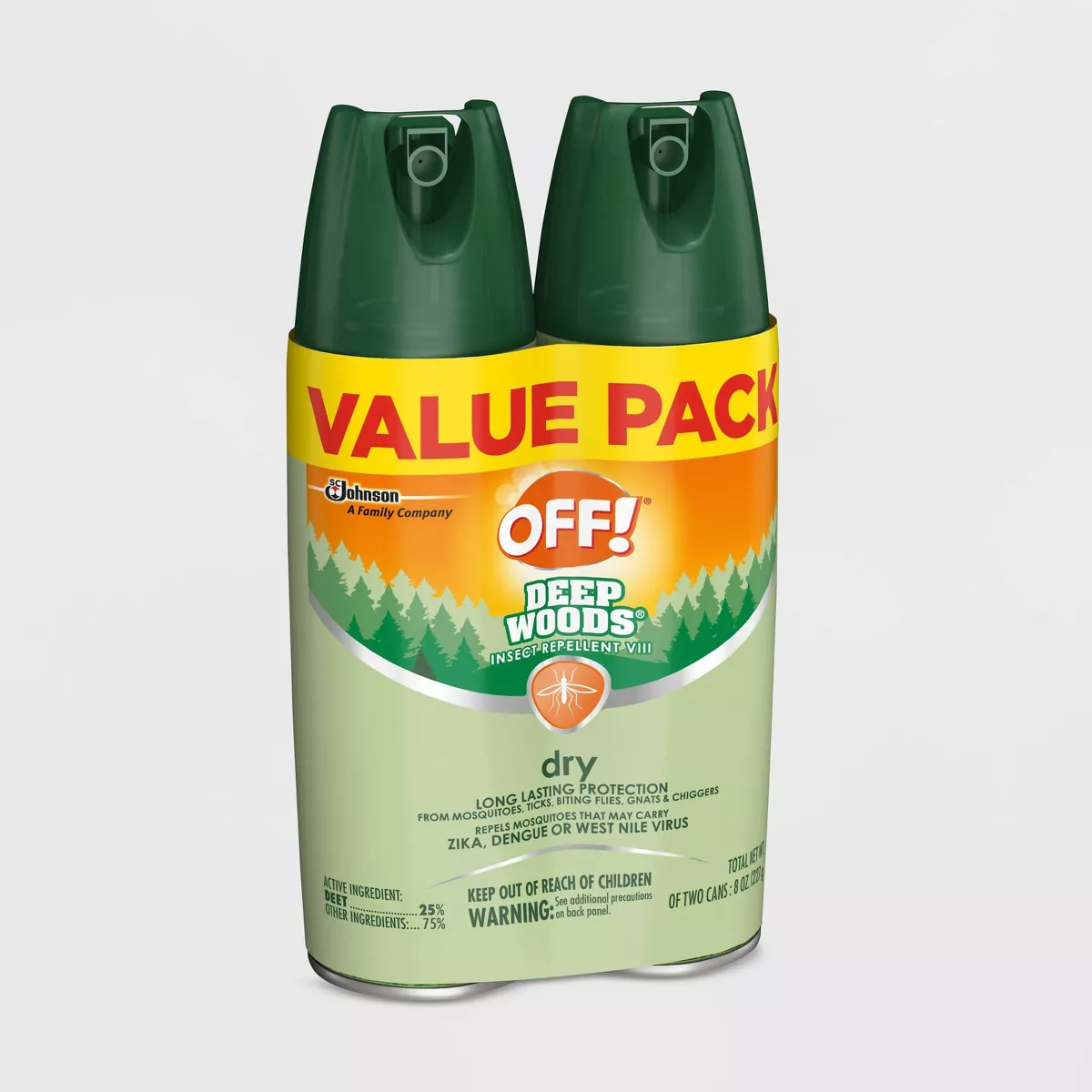 OFF! Deep Woods Dry Insect Repellent VIII - 4oz/2ct