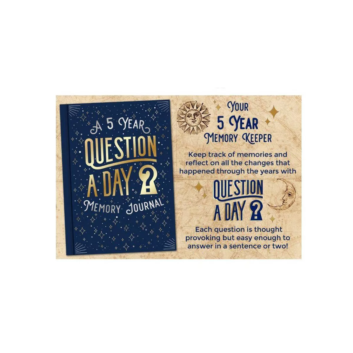 Pre-Printed 5 Year Memory Journal Question A Day