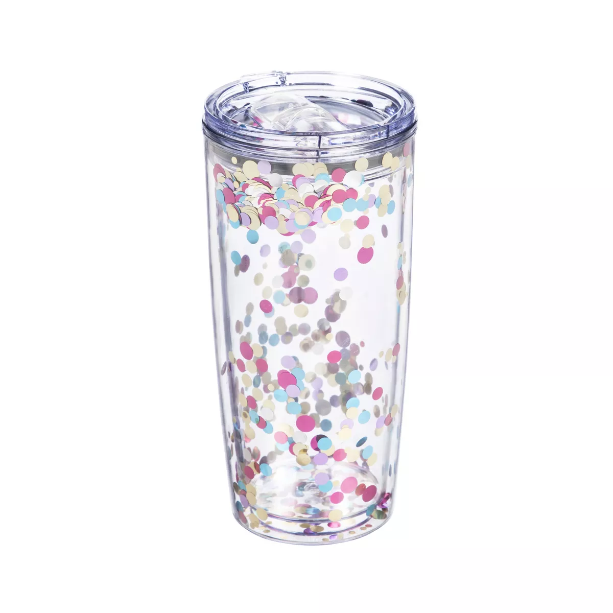Evergreen Cypress Home Beautiful Glitter Acrylic Travel Cup with Lid Gift Set - 7 x 4 x 4 Inches Homegoods and Accessories for Every Space