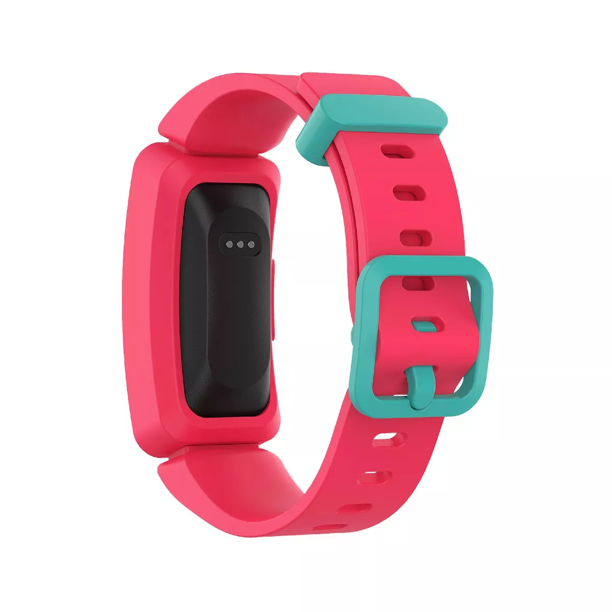 Insten Soft Silicone Replacement Band For Fitbit Inspire HR & Inspire / Inspire 2 & Ace 2, Pink/Green Clip
