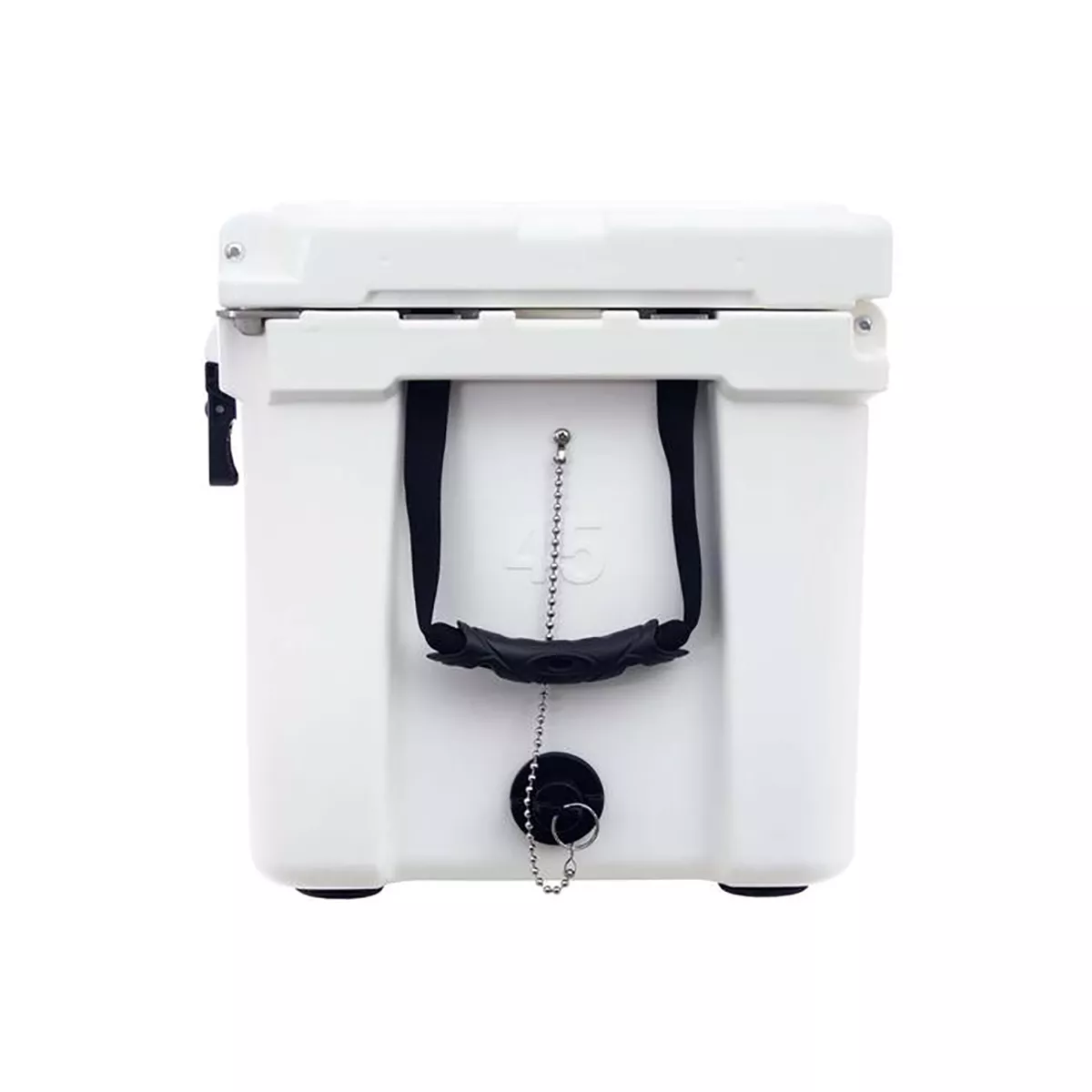 Driftsun Heavy Duty Rotomolded Thermoplastic UV Resistant Portable 45 Quart Insulated Hardside Ice Chest Beverage Cooler, White
