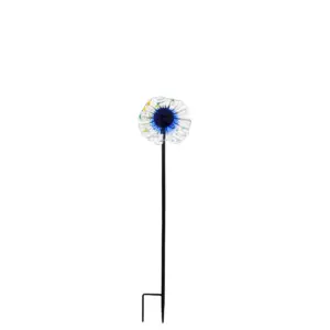 Evergreen Flag Beautiful Red Art Glass Flower Garden Stake - 6 x 6 x 22 Inches Homegoods and Decorations for Every Space
