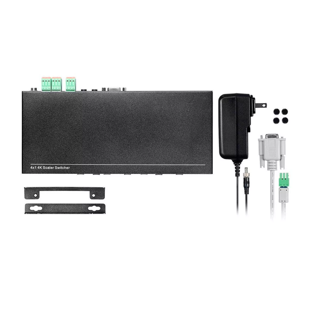 Monoprice Blackbird Scaler and 4x1 Switch - Black | CEC, Auto Switching, IR Learning, HDMI 1.4, HDCP 2.2, 4K @ 30Hz 4:4:4