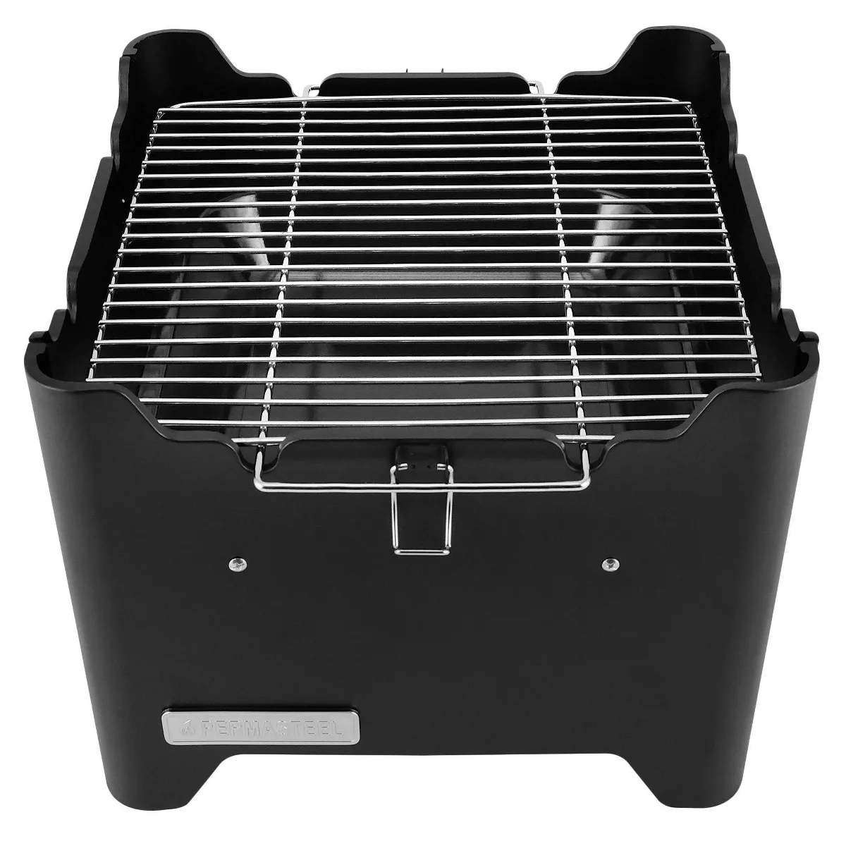 Permasteel PG-40C10-BK Square Portable Charcoal Grill - Black