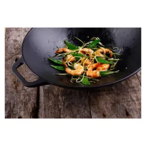 Victoria Cast Iron Wok with Stability Base 14