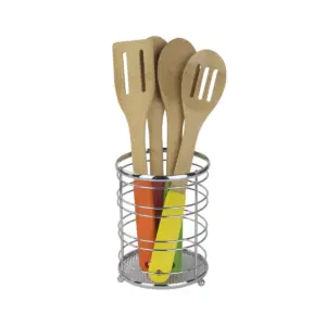 Home Basics Chrome Plated Steel Cutlery Holder