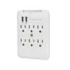 Monoprice Power & Surge - 6 Outlet Power Surge Protector Wall Tap With 2 Built In 2.4A USB Ports - White | UL Rated 540 Joules With Protected Light