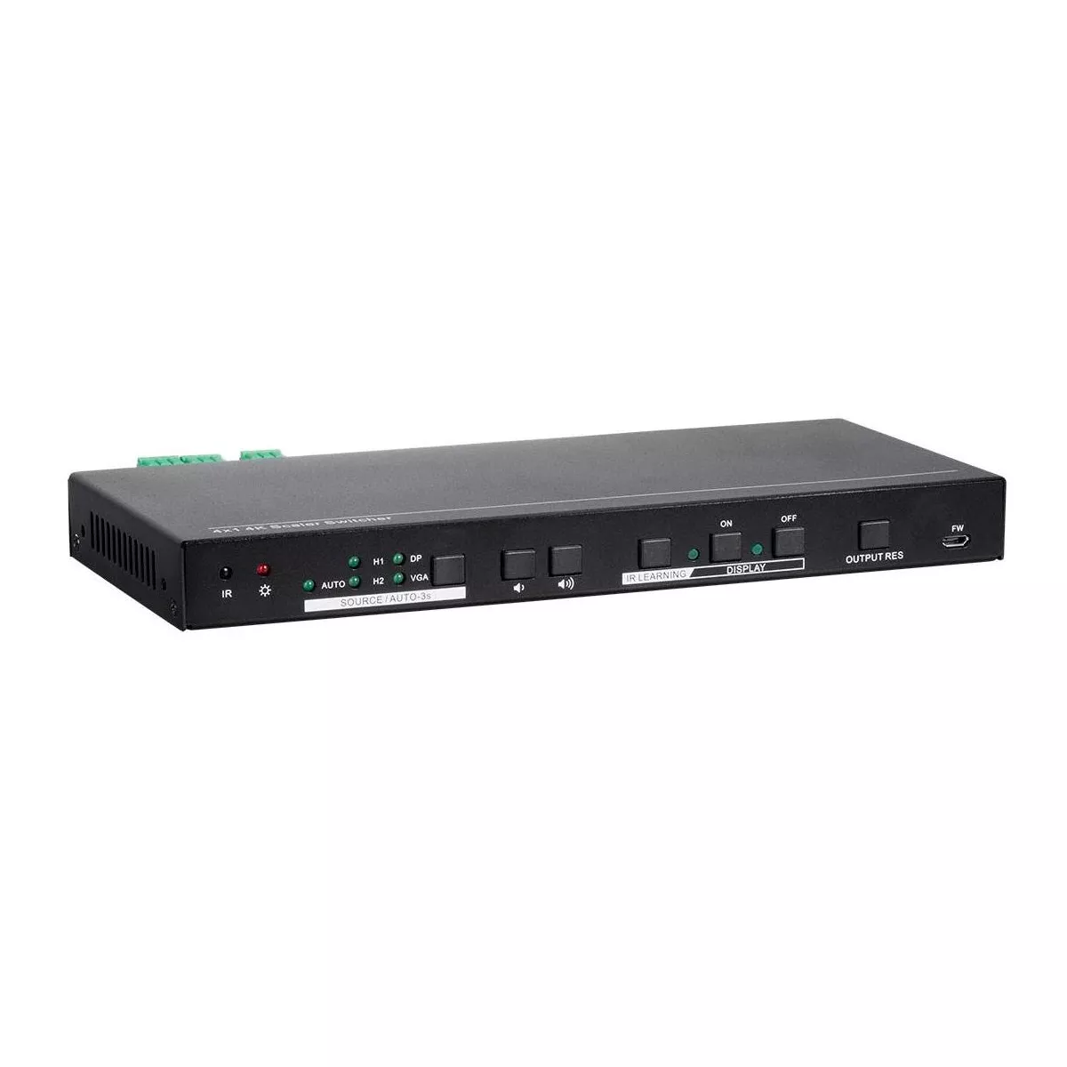 Monoprice Blackbird Scaler and 4x1 Switch - Black | CEC, Auto Switching, IR Learning, HDMI 1.4, HDCP 2.2, 4K @ 30Hz 4:4:4