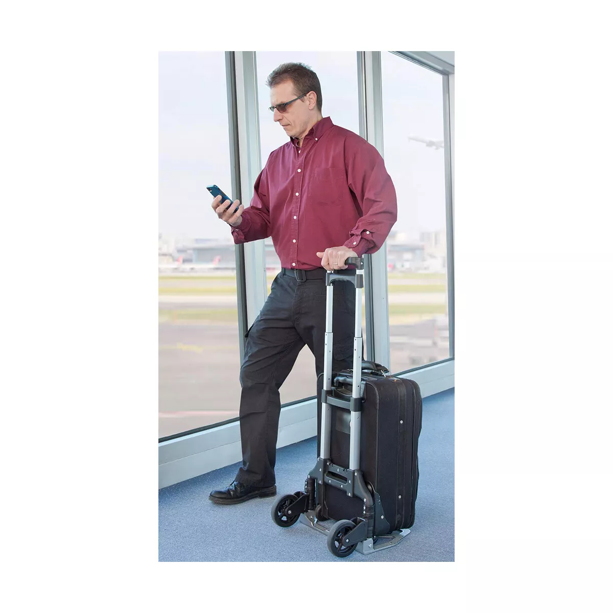 Liberty Industrial 10001 Easy Travel Folding Luggage Hand Truck Cart Aluminum Construction w/Grips Hand Truck