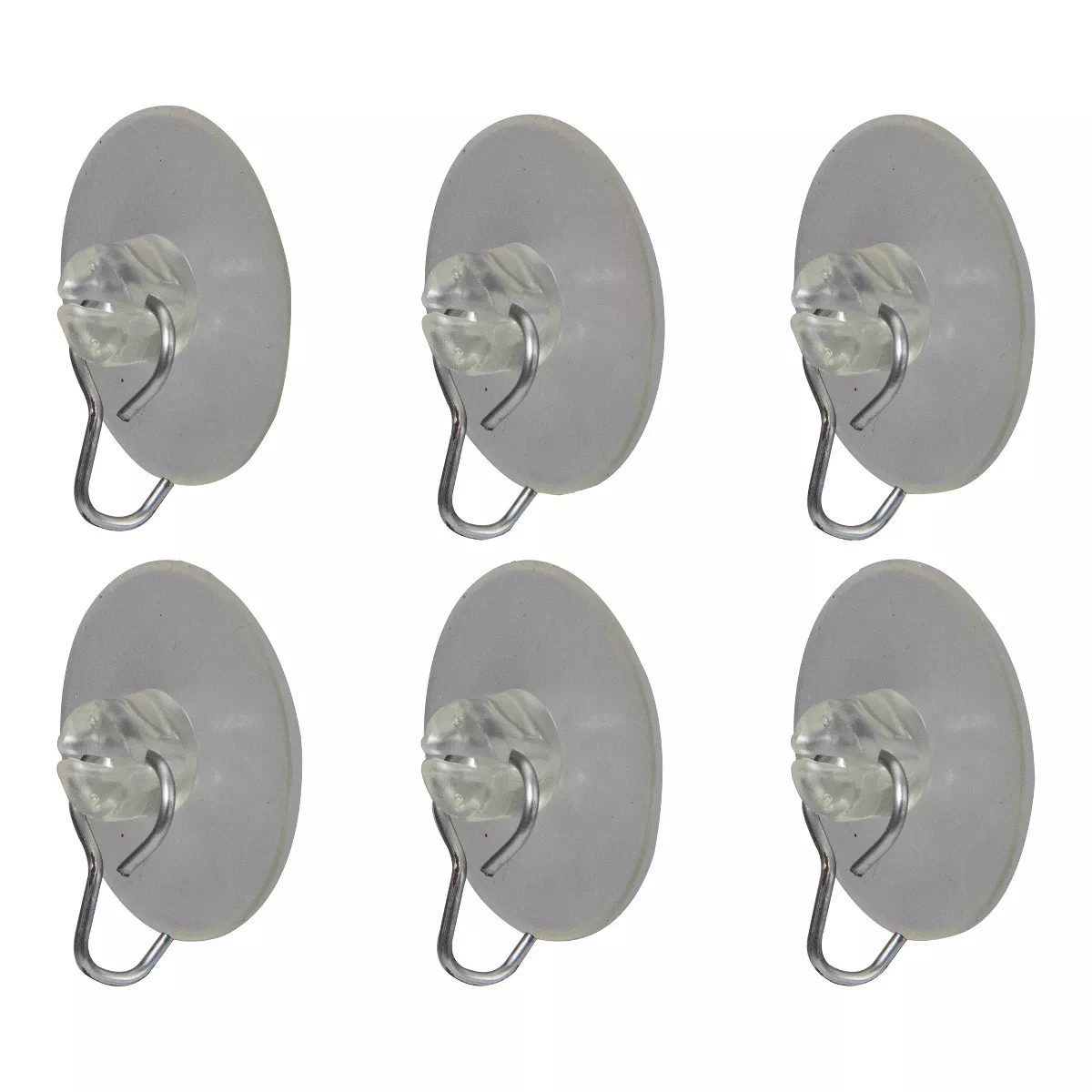 Northlight Pack of 6 Clear Suction Cups with Hook 1.25