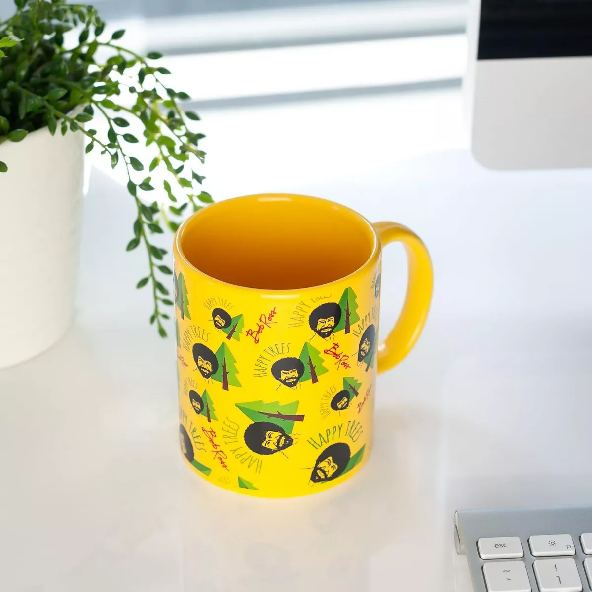 Surreal Entertainment Bob Ross Collectibles | Bob Ross Happy Trees Mug | Yellow
